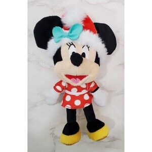Disney 100 Years Minnie Mouse Plush Christmas 9" Holiday Santa Hat Embroidered